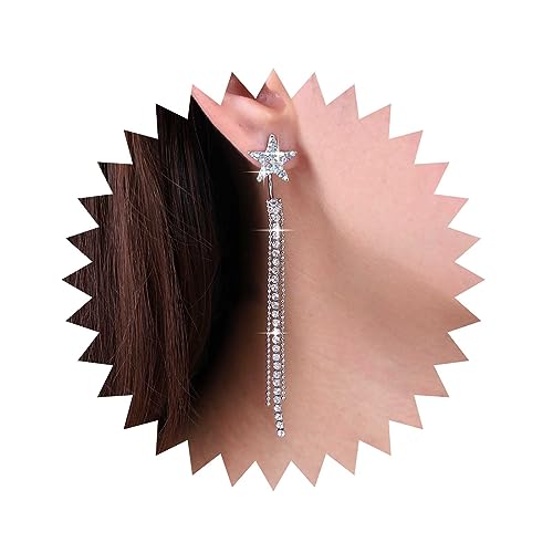 Inateannal Vintage Kristall Stern Kette Baumeln Ohrringe Lange Strass Kette Quaste Ohrringe Cz Tennis Kette Ohrringe Silber Stern Ohrstecker Schmuck Für Frauen Und Mädchen Inateannal Vintage Kristall Stern Kette Baumeln Ohrringe Lange Strass Kette Quaste Ohrringe Cz Tennis Kette Ohrringe Silber Stern Ohrstecker Schmuck Für Frauen Und Mädchen von Inateannal