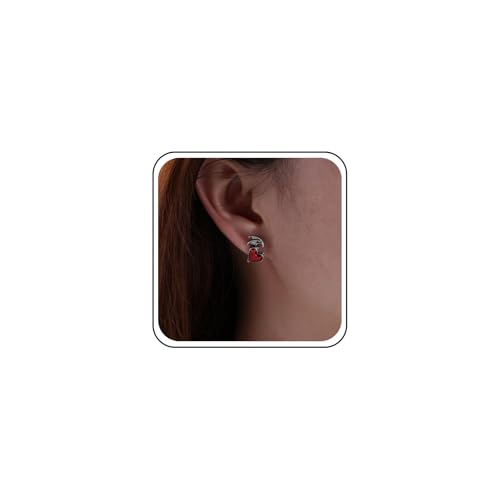 Inateannal Vintage Rote Emaille Herz Ohrringe Kleine Fledermaus Herz Ohrring Gothic Fledermaus Flügel Ohrstecker Kleine Herzen Liebe Ohrringe Schmuck Für Frauen von Inateannal