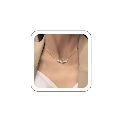 Inateannal Vintage Strass Blumen Anhänger Halskette Gold Kristall Blumen Halskette Cz Blume Choker Halskette Strass Kette Ohrringe Schmuck Für Frauen Und Mädchen von Inateannal