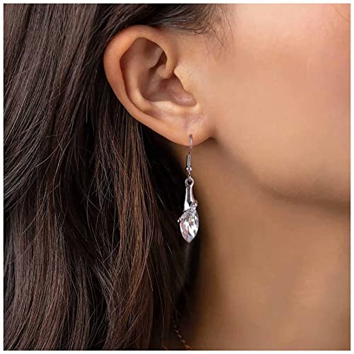 Inateannal Vintage Tropfen Ohrringe Kristall Baumeln Ohrringe Funkelnde Gem Haken Ohrringe Silber Cz Strass Ohrringe Schmuck Für Frauen Und Mädchen von Inateannal