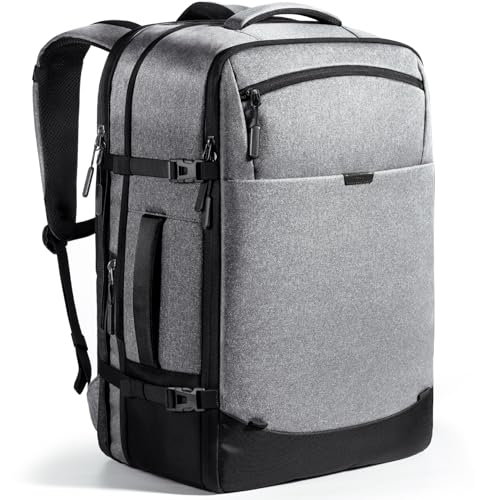 Inateck 38.5-46.2 L Reiserucksack Erweiterbarer Herren Damen Handgepäck Flugzeug Rucksack, 15.6 Zoll Laptop Rucksack Spritzwassergeschütztes Carry on Kabinenrucksack für Weekender von Inateck