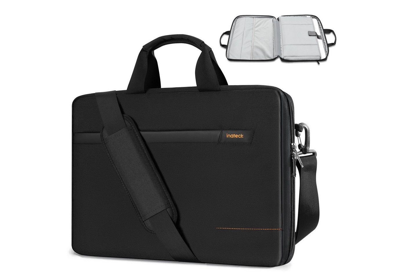 Inateck Laptoptasche 15,6 Zoll Laptop-Hülle 180° TSA Handtasche Umhängetasche von Inateck