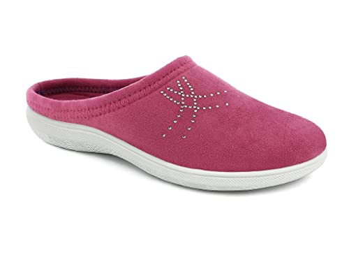 Inblu Damen Strassmuster Hausschuh, Fuchsia, 36 EU von inblu