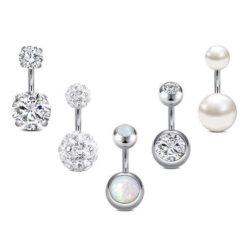 Incaton 14G Bauchnabelpiercing Ringe 6mm Länge Nabelpiercing | Hypoallergen für Damen |Nabelstecker von Incaton