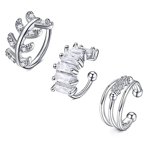 Incaton Ear Cuff 3Stk Ohrklemme Ohrclips Damen Ohne Ohrlöcher Nicht Piercing Clip auf Knorpel Ohrringe für Männer Damen Ohrstulpe für Damen Frauen von Incaton