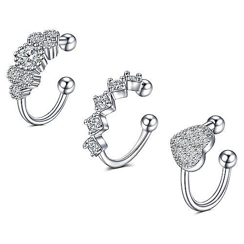 Incaton Ear Cuff 3Stk Ohrklemme Ohrclips Damen Ohne Ohrlöcher Nicht Piercing Clip auf Knorpel Ohrringe für Männer Damen Ohrstulpe für Damen Frauen von Incaton