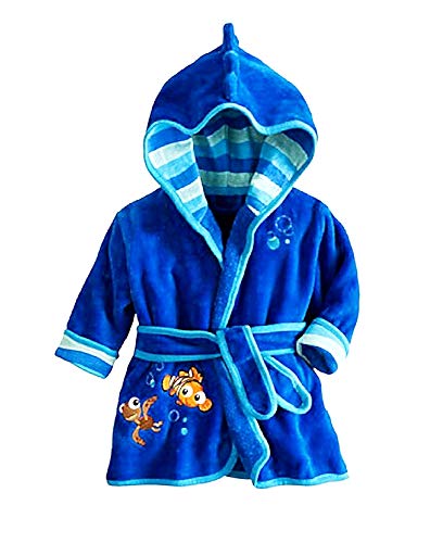 Inception Pro Infinite - Größe 120-4/5 Jahre - Nemo - Fisch - Morgenmantel - Blau - Bademantel - Für Schlafzimmer - Nacht - Schlafanzug - Junge - Weiches Fleece - Mit Kapuze - Charaktere von Inception Pro Infinite