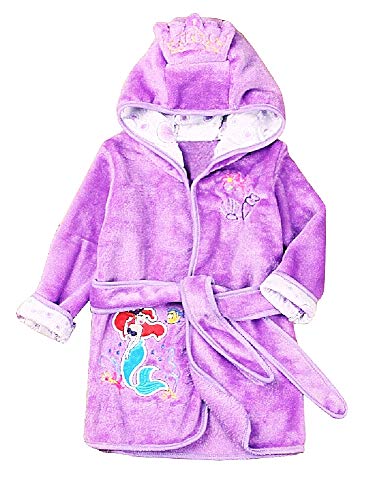 Inception Pro Infinite - Schlafrock Bademantel Schlafzimmer Schlafanzug Mädchen Nacht weiches Fleece mit Kapuze Figuren Größe 100 2/3 Jahre kleine Meerjungfrau Meerjungfrau lila Ariel von Inception Pro Infinite