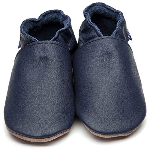 Inch Blue Plain 6 Kleinkinder Krabbelschuhe, Marineblau, Gr. 17-18 EU/S / 0-6 Months von Inch Blue