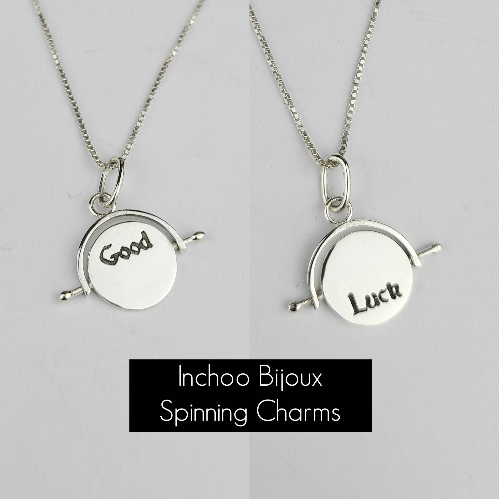 Glück Spinner, Kinetik, Gesundheit, Silber Anhänger, Flip, Token, Ermächtigung, Abschlussgeschenk, Fortune, Fidget Reise Charme von InchooBijoux