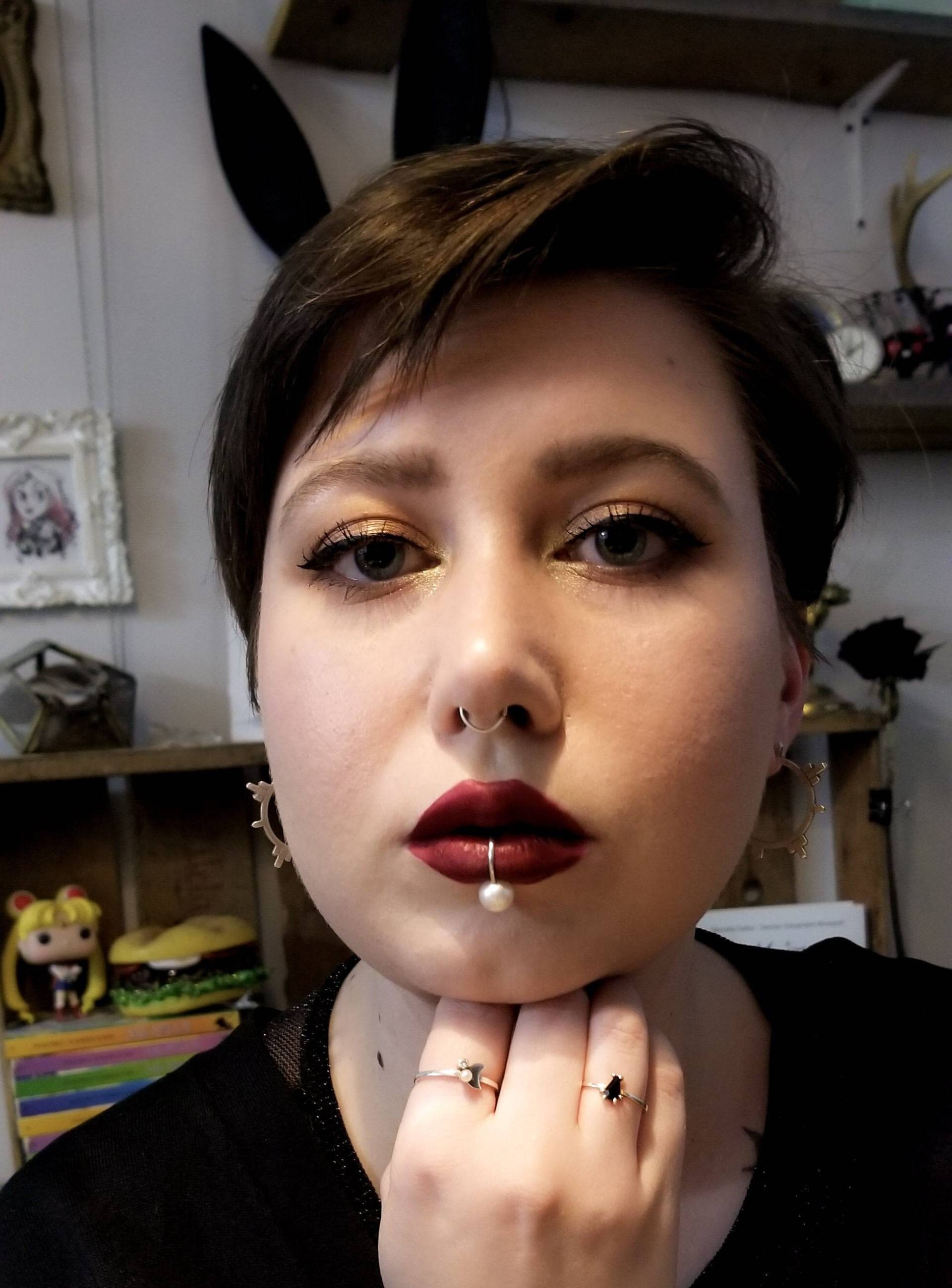 Versandfertig, Last-Minute-Geschenk, Urlaub, Weihnachten, Perlen-Fake-Lippenring, Lippenmanschette, Mode, Statement, Kein Piercing, Fake von InchooBijoux