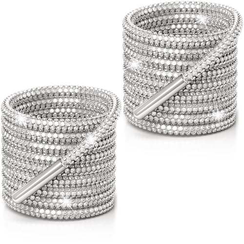 Incinkod 1 Paar Glitzer Strass Schnürsenkel Kristall Bling Schnürsenkel Sparkly Schuhe Spitze Diamant Schuhe Spitze für Sneaker Damen Kordelzug Schnüre Ersatz (Weiß) von Incinkod