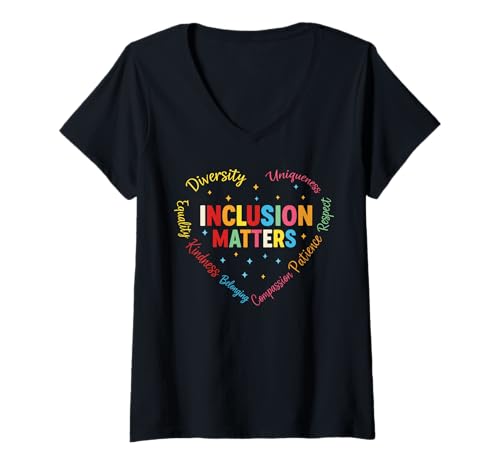 Damen Special Education Teacher Inclusion Matters Autism Awareness T-Shirt mit V-Ausschnitt Damen Special Education Teacher Inclusion Matters Autism Awareness T-Shirt mit V-Ausschnitt von Inclusion Matters Autism Awareness Apparel