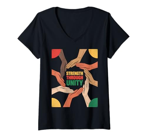 Damen Strength Through Unity Diverse Hands Gleichheit Frauen Männer T-Shirt mit V-Ausschnitt Damen Strength Through Unity Diverse Hands Gleichheit Frauen Männer T-Shirt mit V-Ausschnitt von Inclusion Pride Peace Solidarity Empower Humanity
