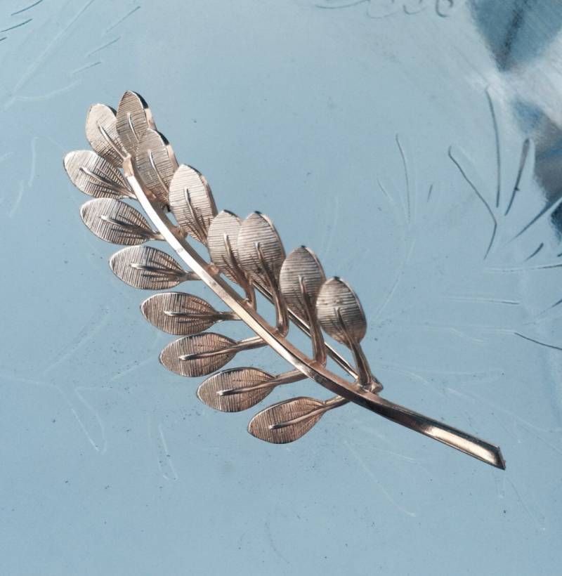 60Er Jahre Signiert "Primex" Goldton Blatt Brosche, Vintage 1960 Madmen Pin von IncogneetoVintage