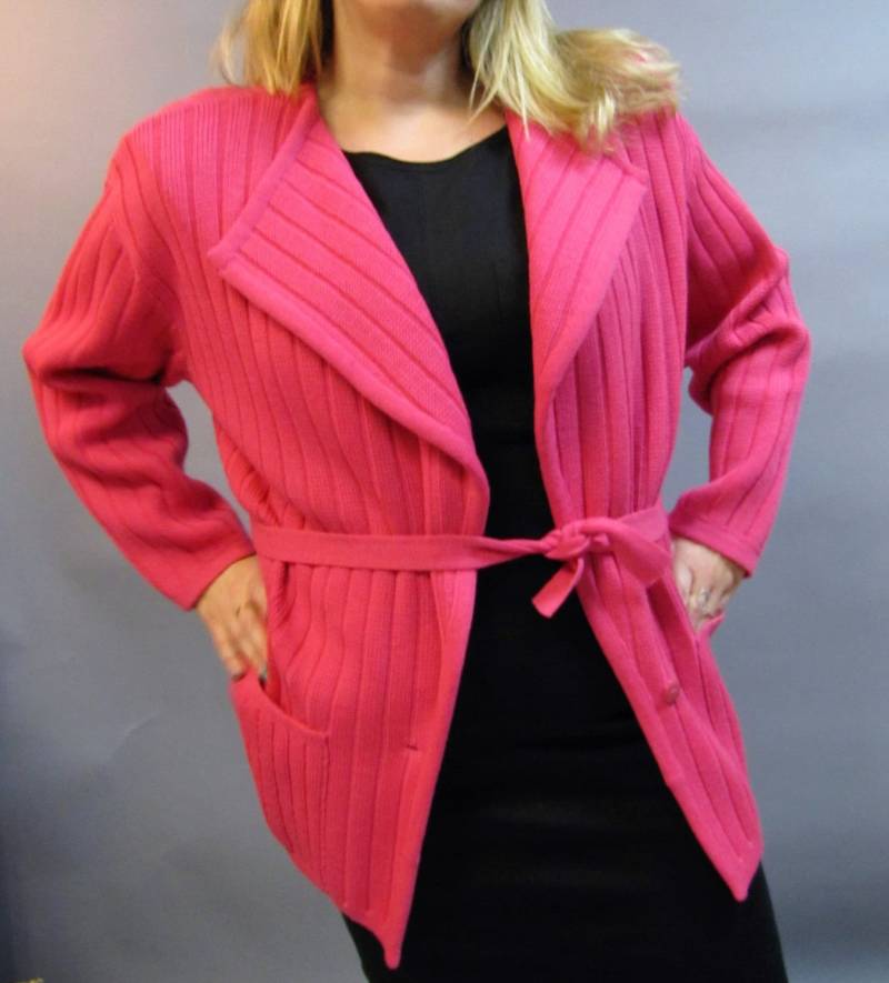 Deadstock Ungaro Sweater, Nos 1980S Pink Designer Cardigan von IncogneetoVintage