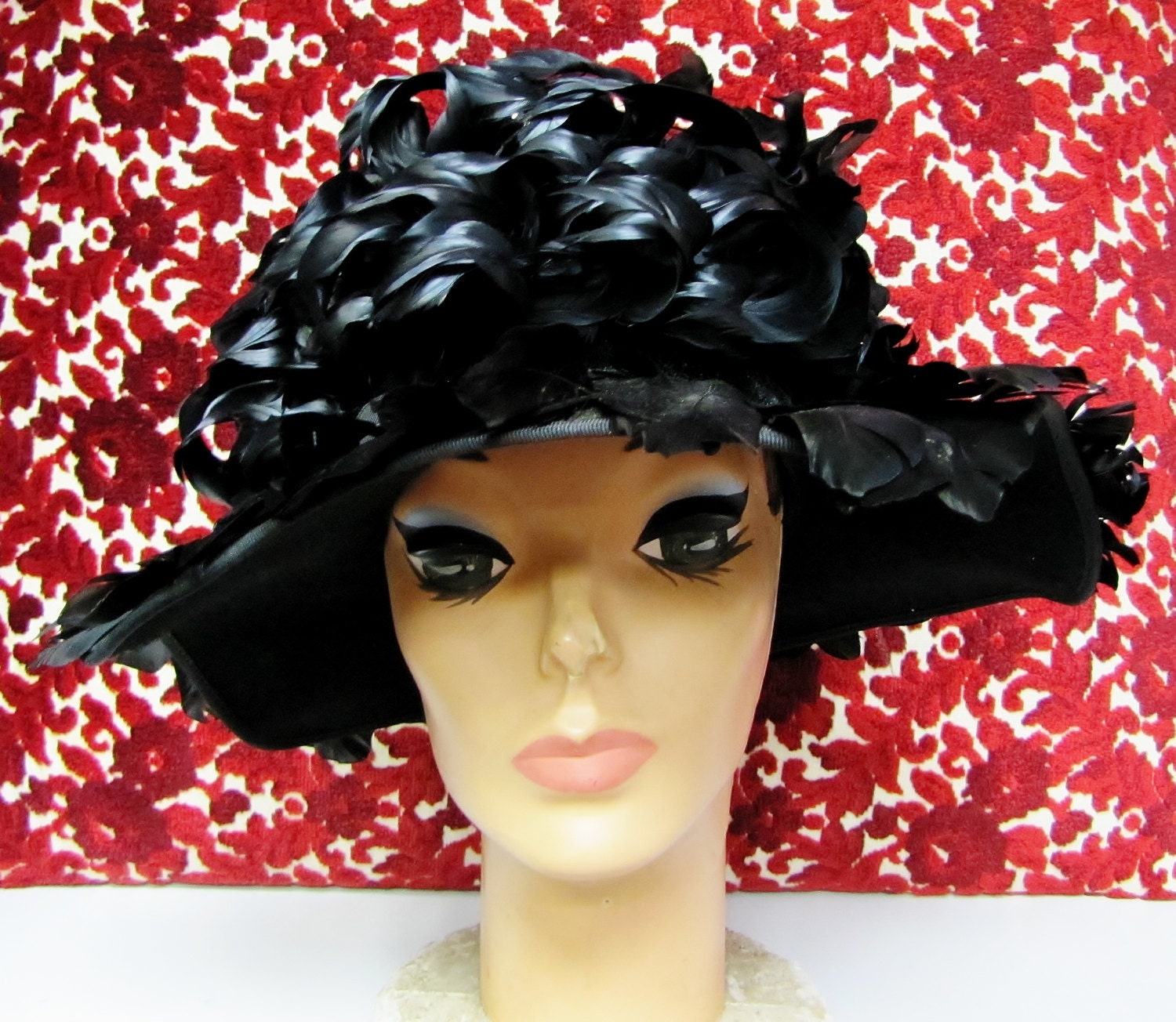 Gwenn Pennington Exklusive Hut/2 Die 4 Vintage 1950 Alle Feder 50Er Jahre Breite Krempe Lampenschirm von IncogneetoVintage