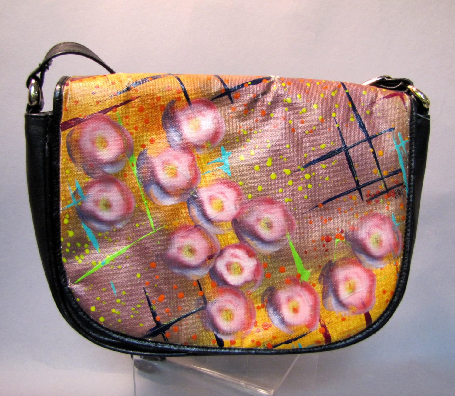 Hand Bemalt "Pinselstriche" Geldbörse Vintage 1990Er Jahre Hipster Cross Körper Schultertasche Hand Bemalt "Pinselstriche" Geldbörse Vintage 1990Er Jahre Hipster Cross Körper Schultertasche von IncogneetoVintage