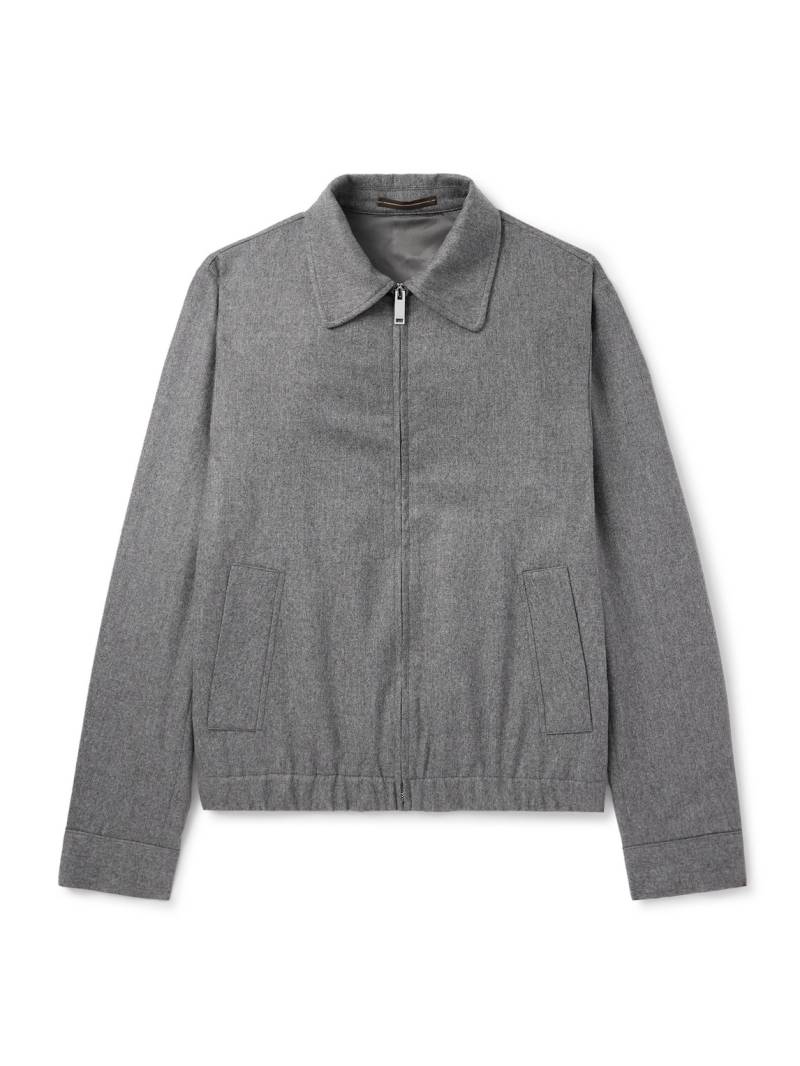 Incotex - Brushed Wool-Blend Flannel Bomber Jacket - Men - Gray - IT 48 Incotex - Brushed Wool-Blend Flannel Bomber Jacket - Men - Gray - IT 48 von Incotex