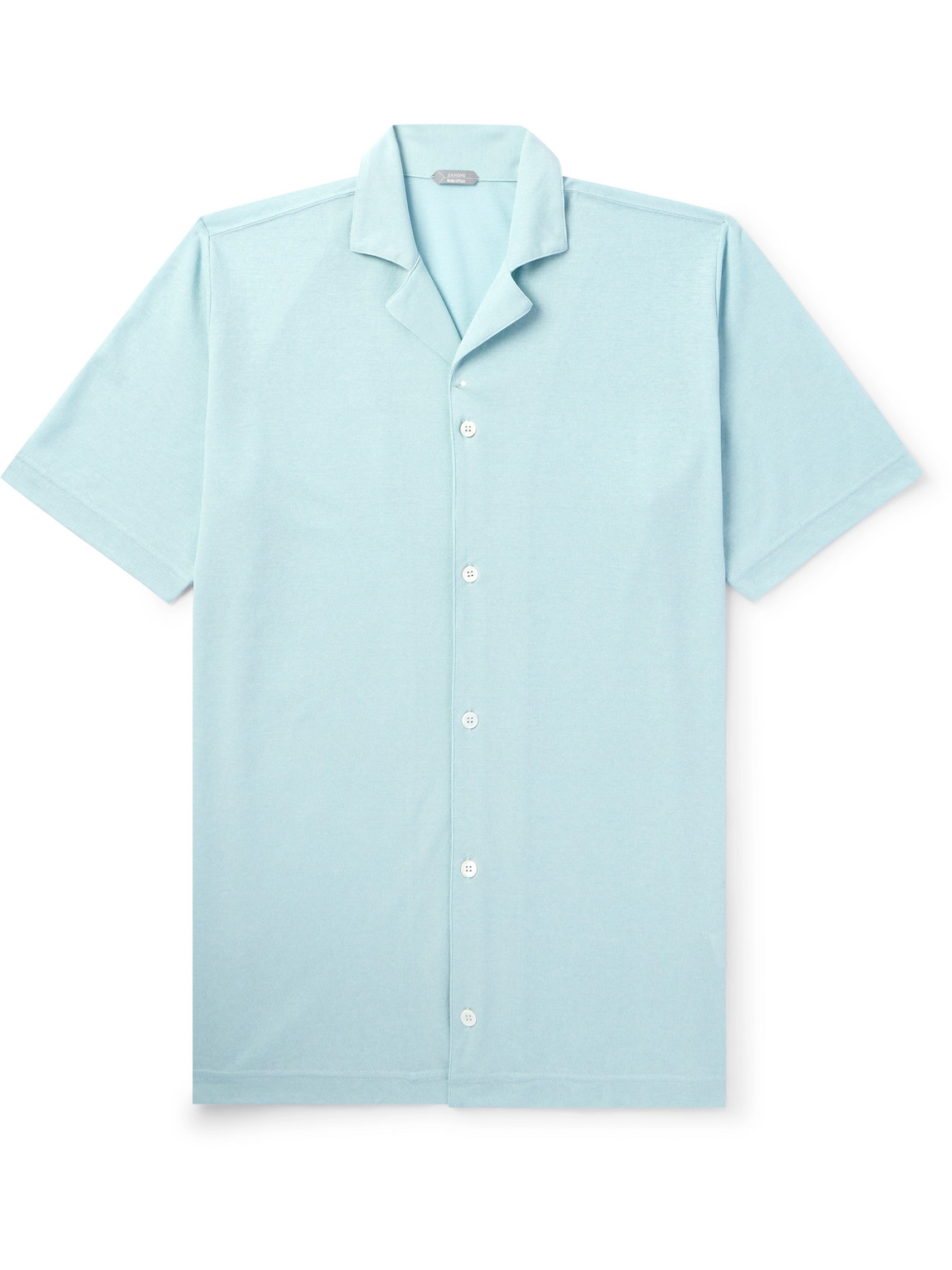 Incotex - Zanone Camp-Collar Cotton-Crepe Shirt - Men - Blue - IT 50 von Incotex