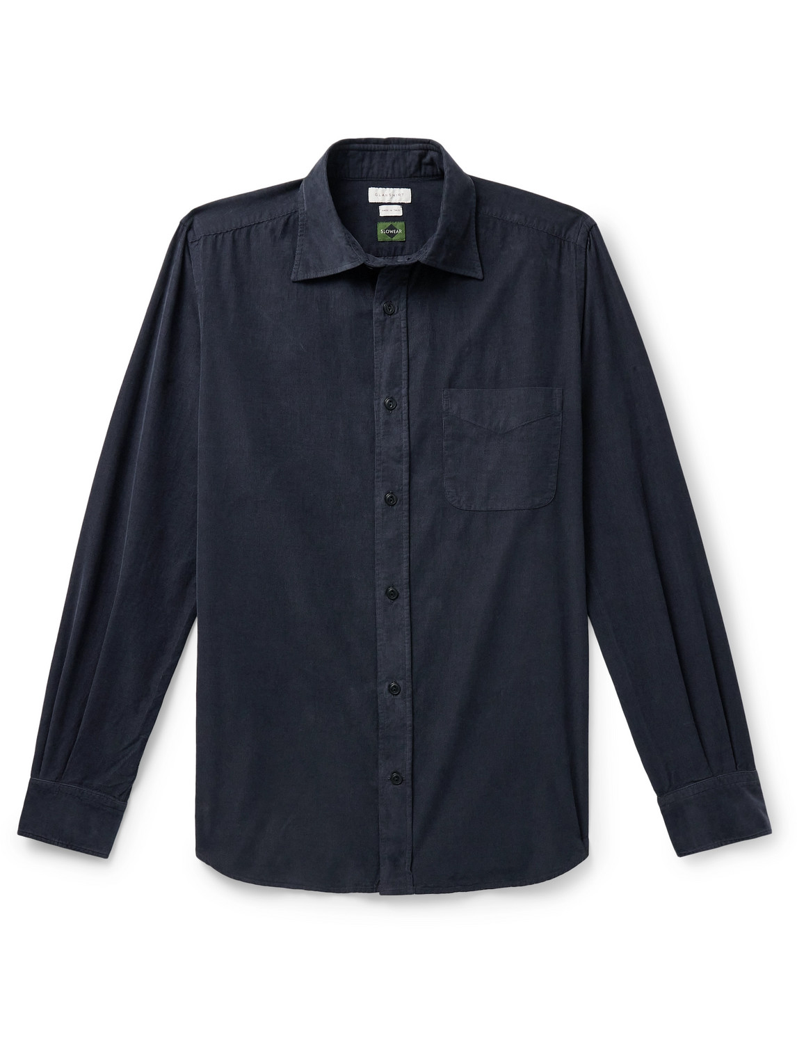 Incotex - Glanshirt Cotton-Corduroy Shirt - Men - Blue - EU 44 von Incotex