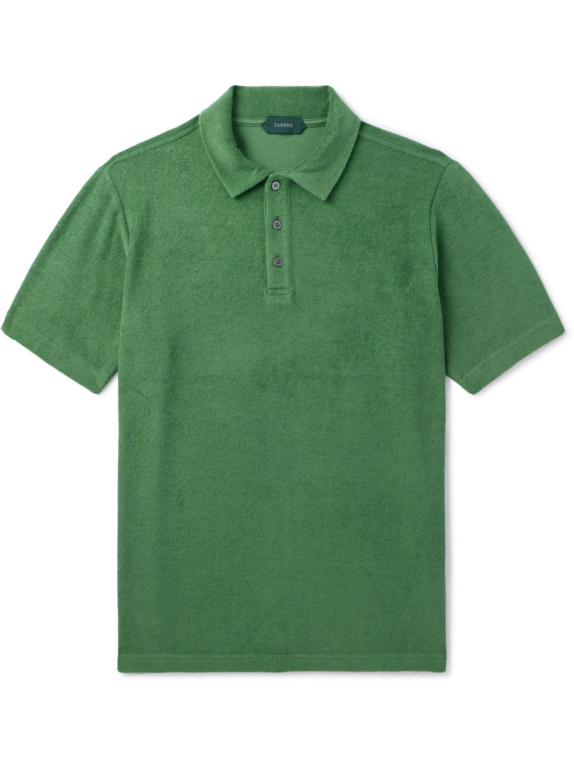 Incotex - Zanone Cotton-Terry Polo Shirt - Men - Green - IT 44 von Incotex