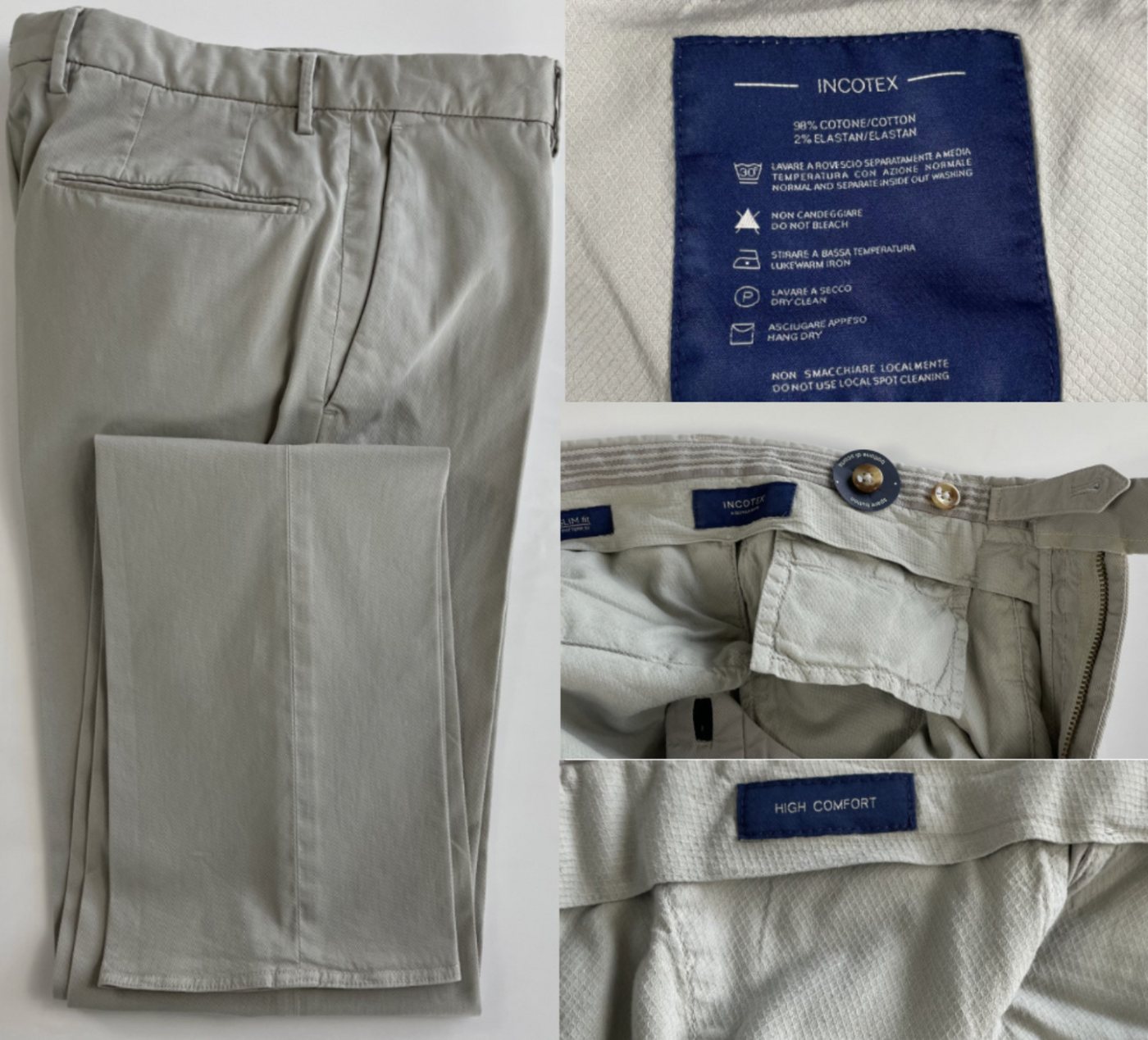 Incotex Loungehose INCOTEX Italy High Comfort Stretch Cotton Slim Fit Trousers Hose Chino von Incotex