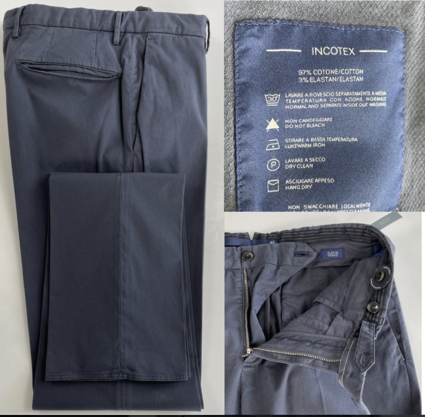 Incotex Loungehose INCOTEX Italy Royal Batavia Stretch Cotton Slim Fit Trousers Hose Chin von Incotex