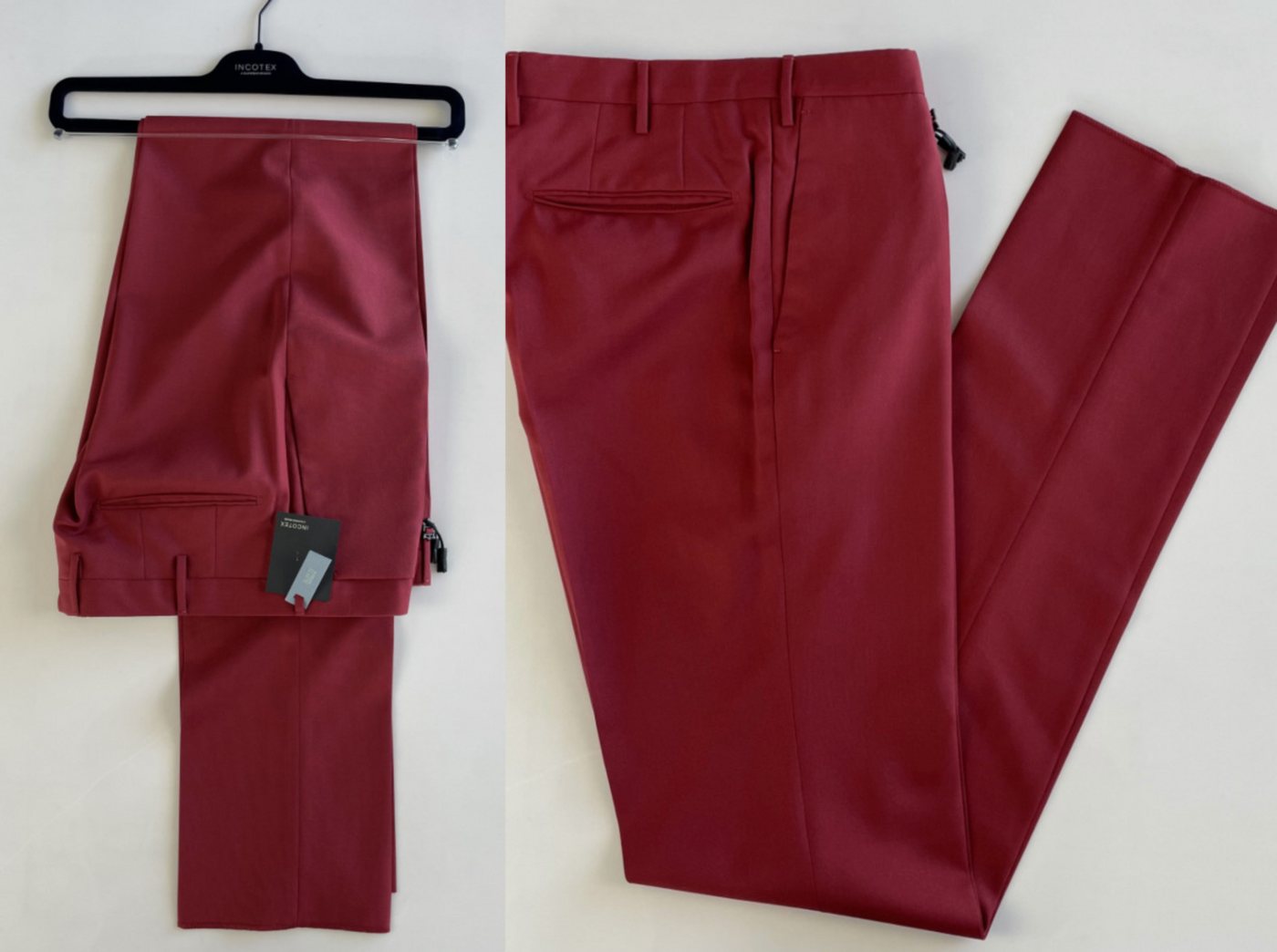 Incotex Loungehose INCOTEX Italy Venezia Lana Wool Classic Red Trousers Hose Anzug Pants von Incotex