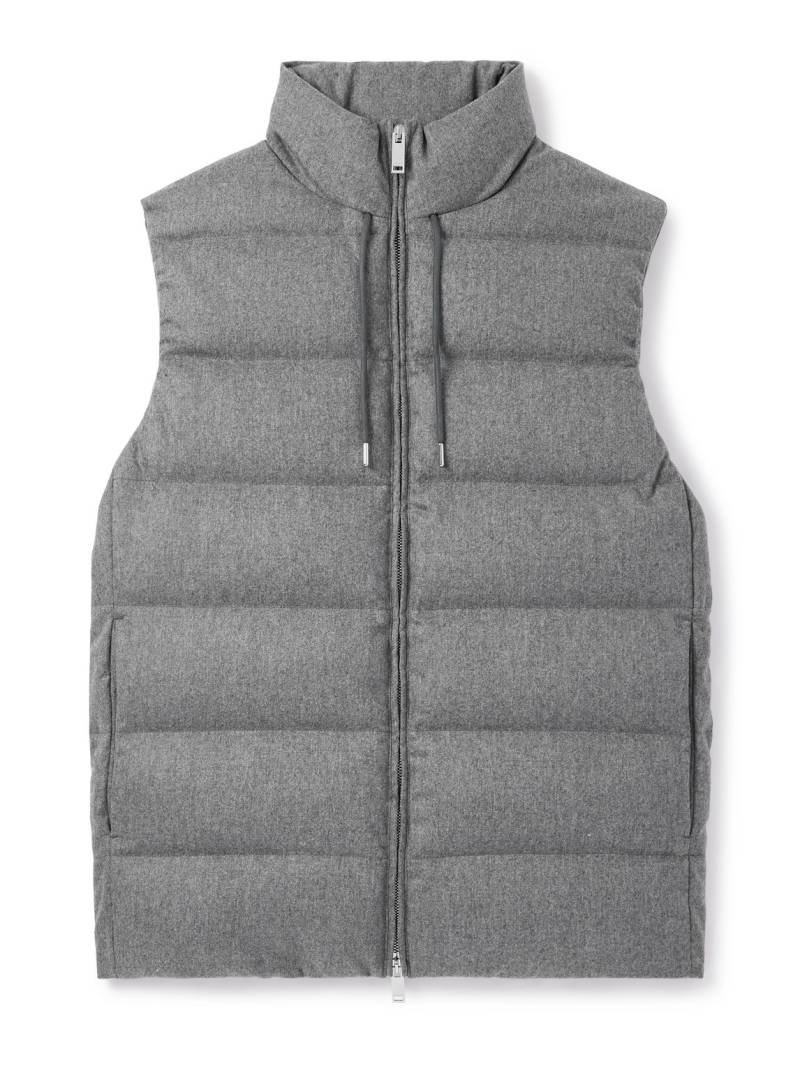 Incotex - Montedoro Slim-Fit Quilted Wool and Cashmere-Blend Down Gilet - Men - Gray - IT 54 von Incotex