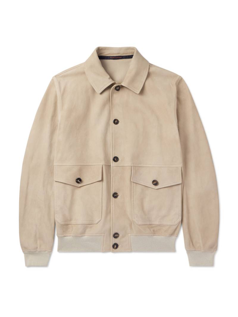 Incotex - Montedoro Suede Bomber Jacket - Men - Neutrals - IT 48 von Incotex