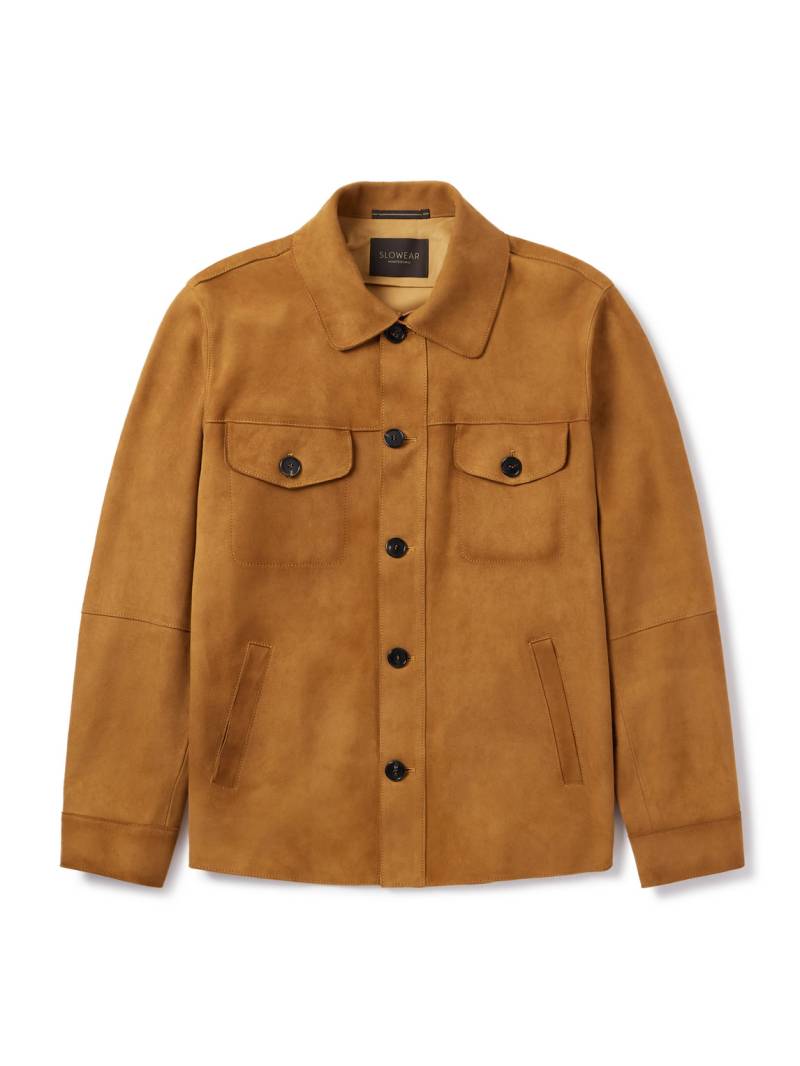 Incotex - Montedoro Suede Overshirt - Men - Brown - XL von Incotex