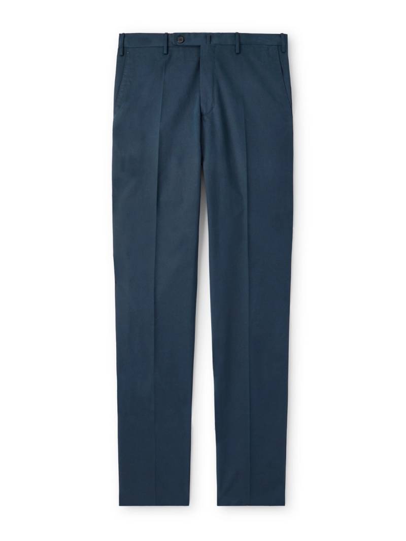 Incotex - Slim-Fit Cotton and Cashmere-Blend Trousers - Men - Blue - IT 54 von Incotex