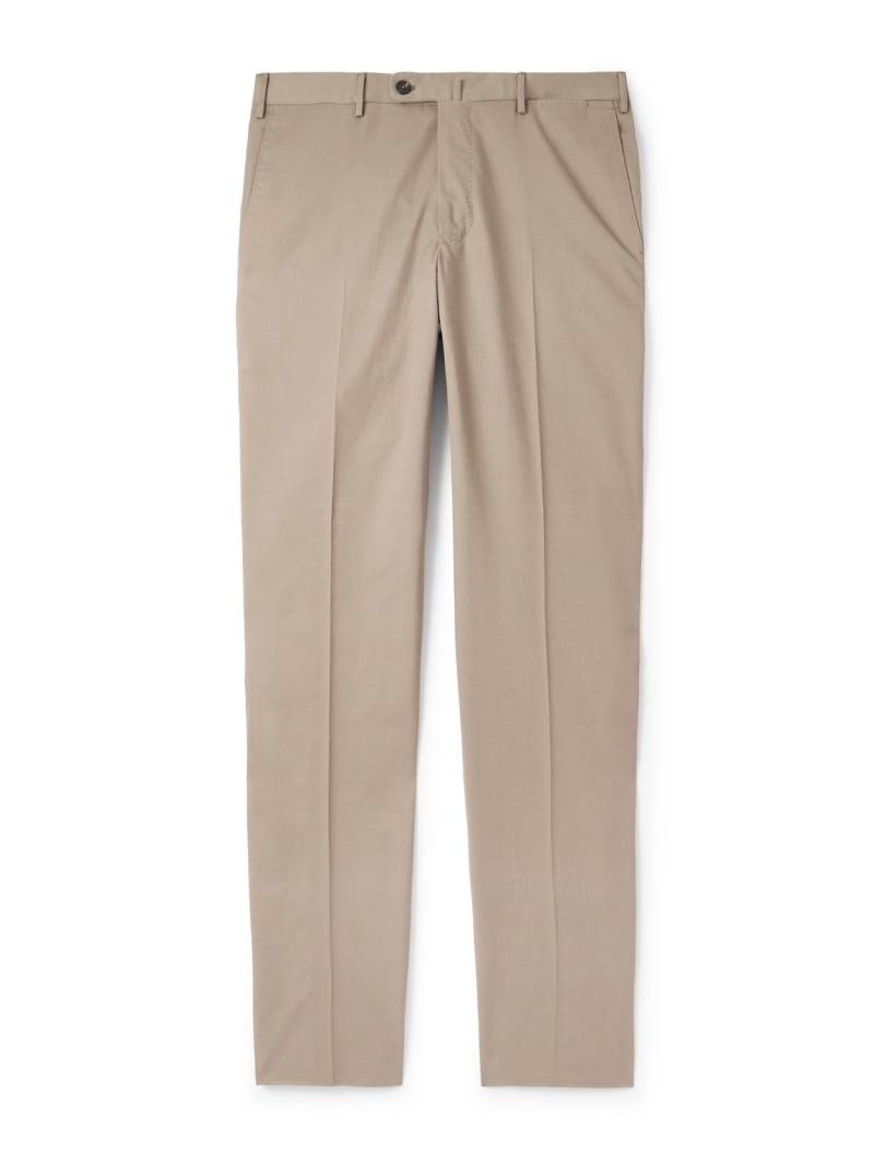 Incotex - Slim-Fit Cotton and Cashmere-Blend Trousers - Men - Brown - IT 56 von Incotex