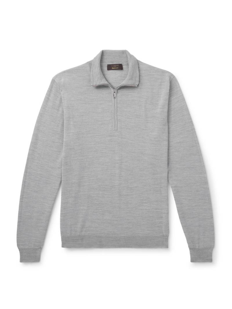 Incotex - Slim-Fit Flexwool Half-Zip Sweater - Men - Gray - IT 54 von Incotex