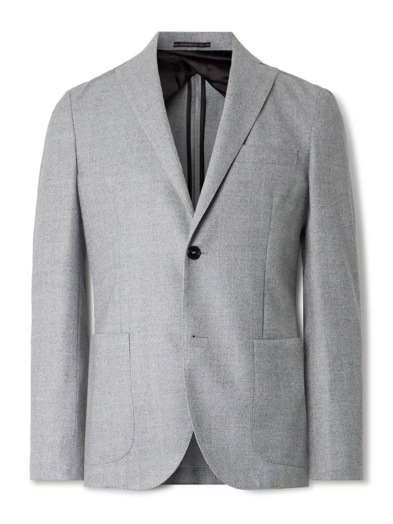 Incotex - Slim-Fit Herringbone Wool Blazer - Men - Gray - IT 52 von Incotex