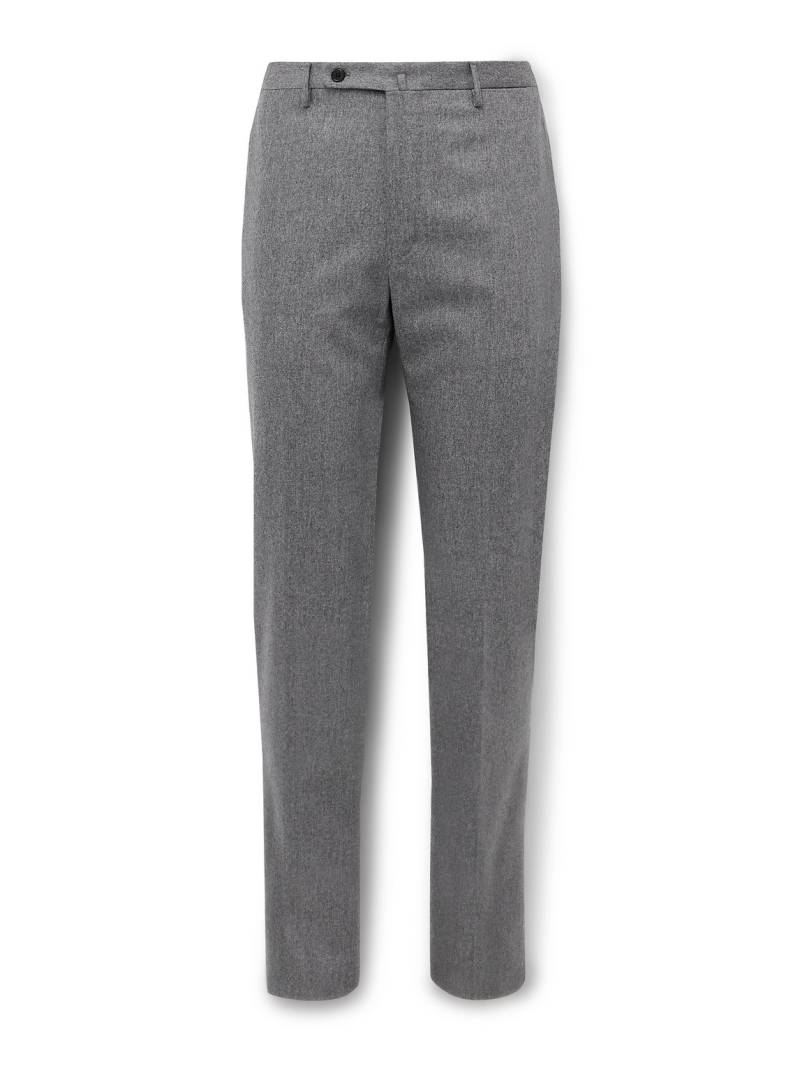 Incotex - Slim-Fit Wool-Blend Flannel Trousers - Men - Gray - IT 56 von Incotex