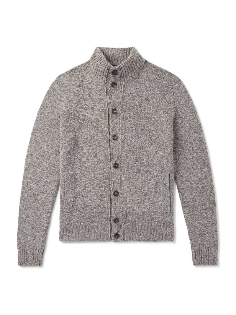 Incotex - Slim-Fit Wool-Mouliné Cardigan - Men - Brown - IT 52 von Incotex