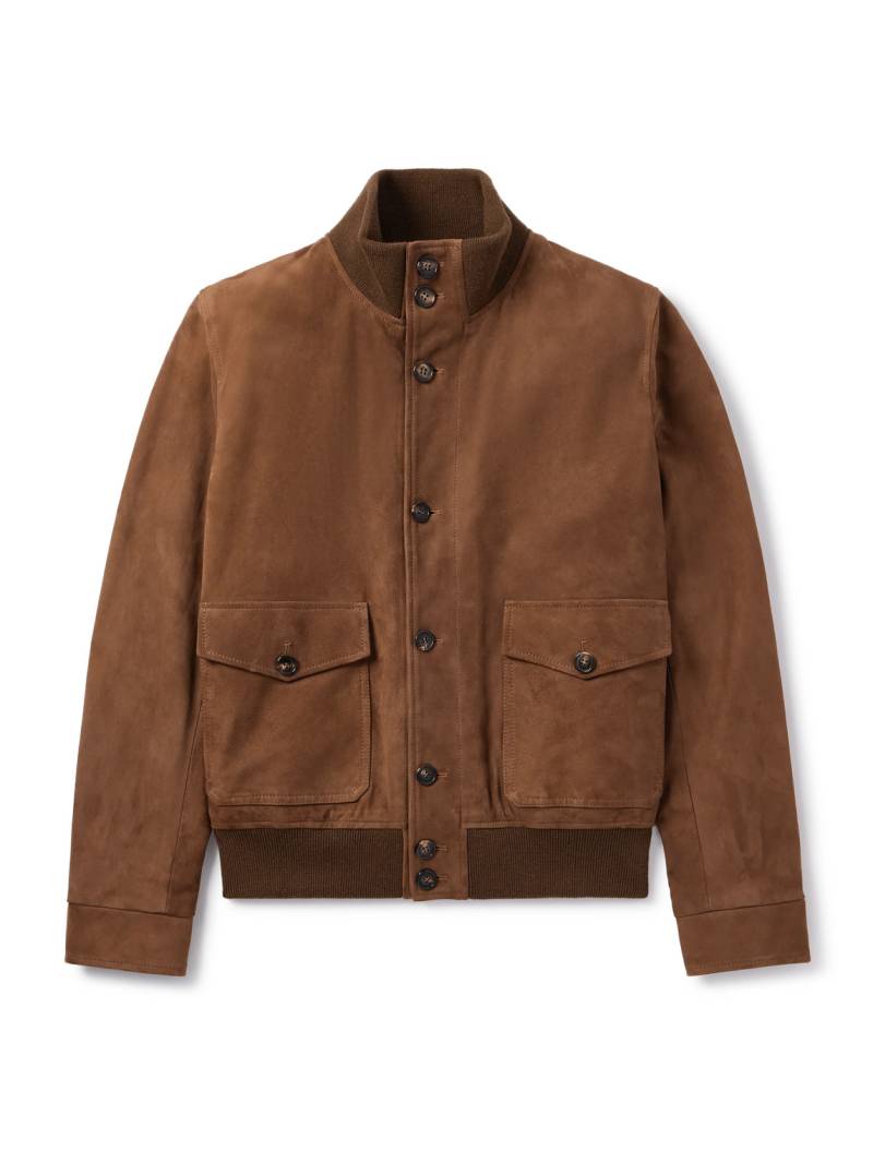 Incotex - Suede Bomber Jacket - Men - Brown - IT 54 von Incotex