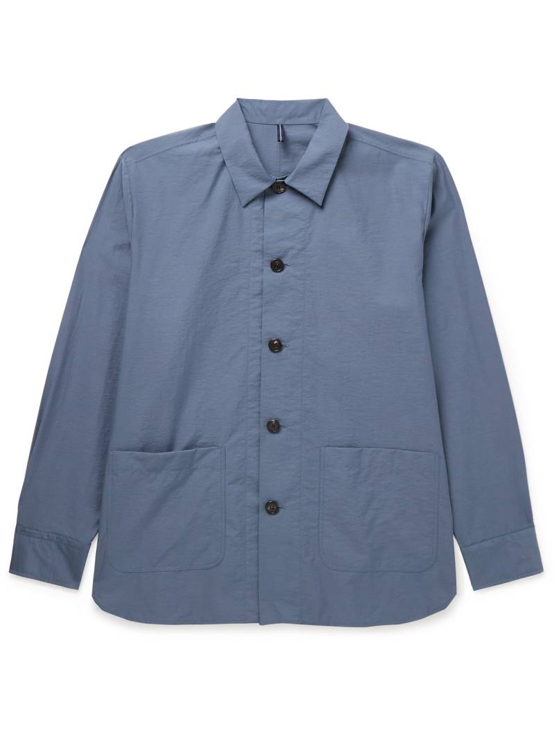 Incotex - Teknosartorial Washed Cotton-Blend Poplin Overshirt - Men - Blue - L von Incotex