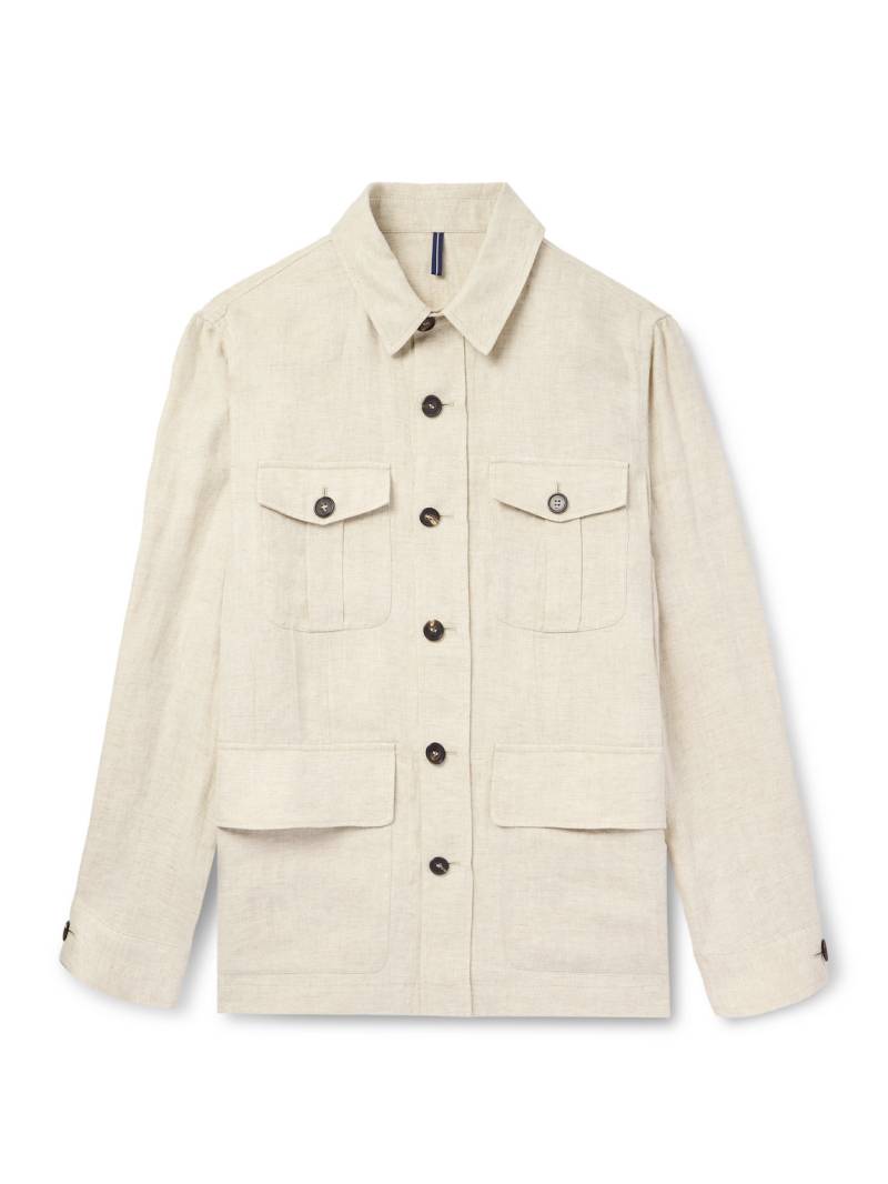 Incotex - Venezia 1951 Herringbone Linen Overshirt - Men - Neutrals - IT 52 Incotex - Venezia 1951 Herringbone Linen Overshirt - Men - Neutrals - IT 52 von Incotex