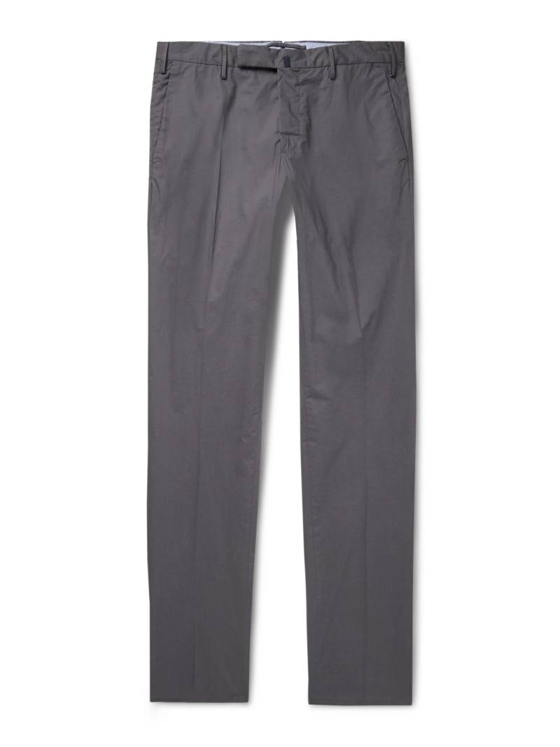 Incotex - Venezia 1951 Slim-Fit Cotton-Blend Poplin Trousers - Men - Gray - IT 54 von Incotex