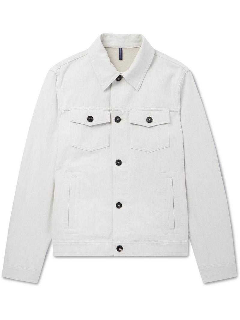 Incotex - Venezia 1951 Slim-Fit Cotton and Linen-Blend Twill Trucker Jacket - Men - Neutrals - IT 56 Incotex - Venezia 1951 Slim-Fit Cotton and Linen-Blend Twill Trucker Jacket - Men - Neutrals - IT 56 von Incotex