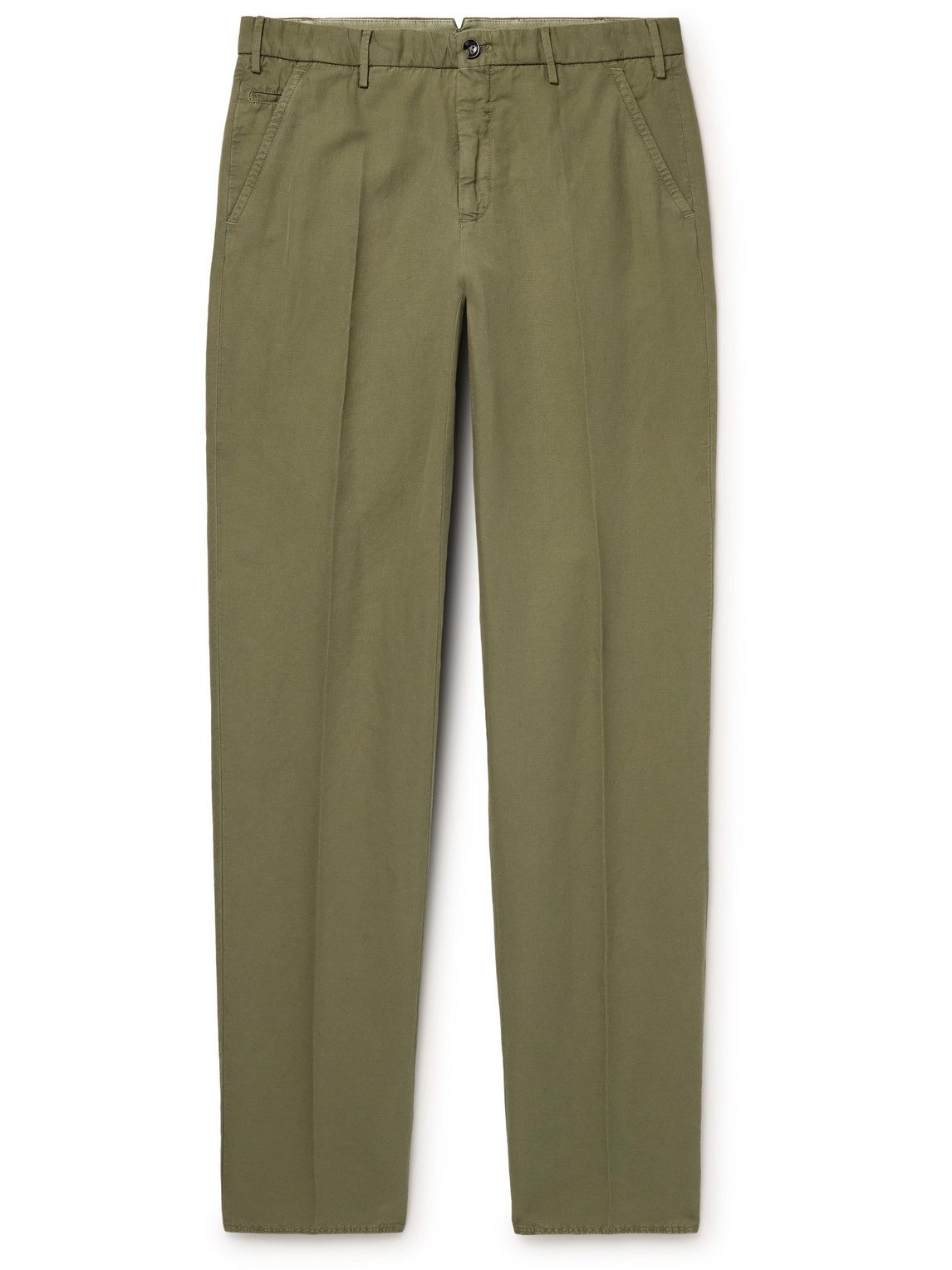 Incotex - Venezia 1951 Slim-Fit Straight-Leg Chinolino Trousers - Men - Green - IT 54 von Incotex