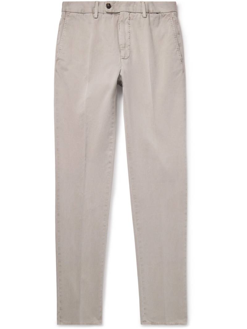 Incotex - Venezia 1951 Slim-Fit Tapered Cotton-Twill Trousers - Men - Neutrals - IT 54 von Incotex