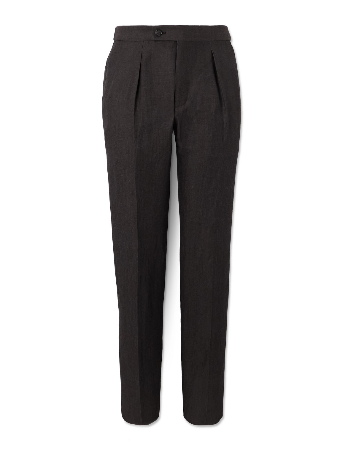 Incotex - Venezia 1951 Tapered Pleated Linen, Wool and Silk-Blend Trousers - Men - Brown - IT 52 von Incotex