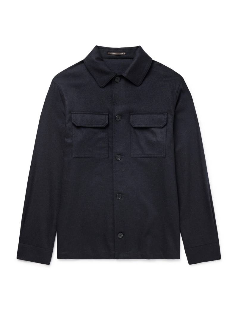 Incotex - Virgin Wool-Blend Felt Overshirt - Men - Blue - IT 56 Incotex - Virgin Wool-Blend Felt Overshirt - Men - Blue - IT 56 von Incotex