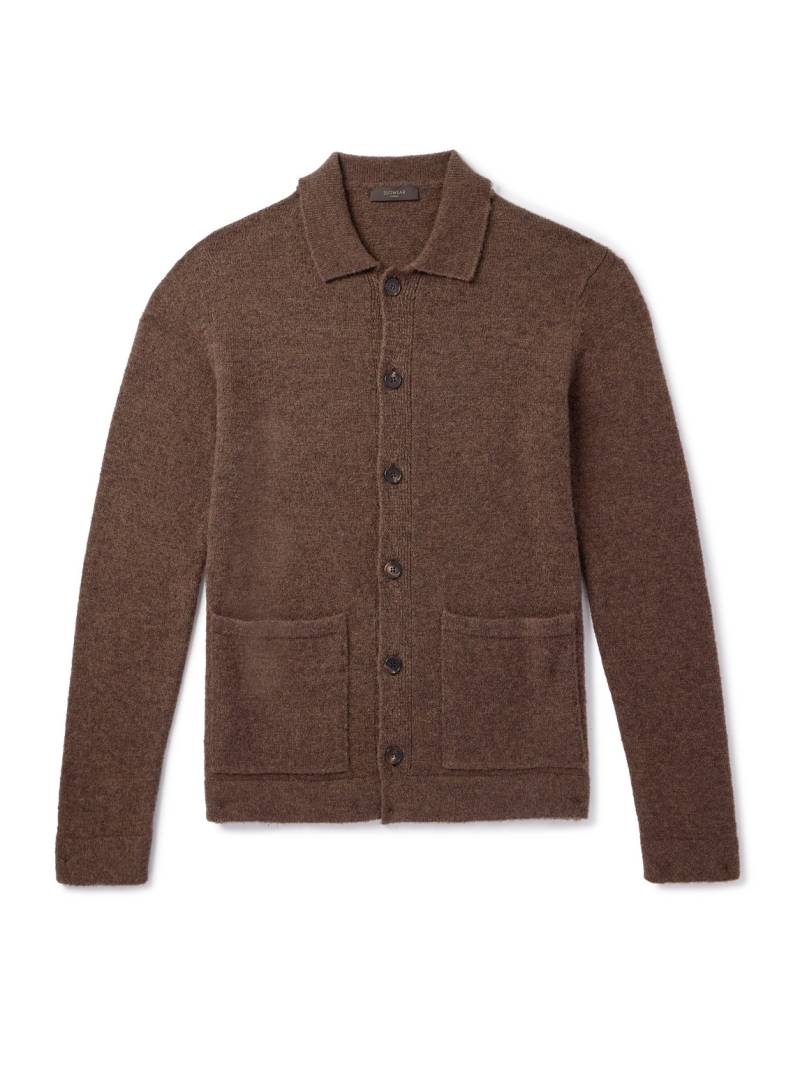 Incotex - Zanone Brushed Virgin Wool-Blend Cardigan - Men - Brown - IT 52 von Incotex