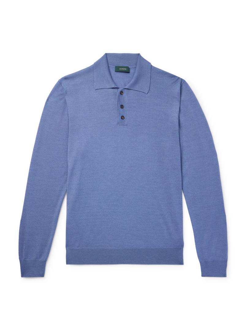 Incotex - Zanone Cashmere and Silk-Blend Polo Shirt - Men - Blue - IT 44 Incotex - Zanone Cashmere and Silk-Blend Polo Shirt - Men - Blue - IT 44 von Incotex