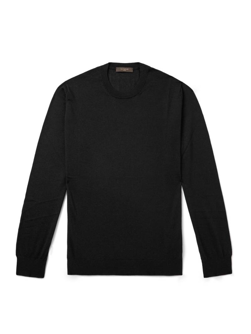 Incotex - Zanone Cashmere and Silk-Blend Sweater - Men - Black - IT 46 von Incotex